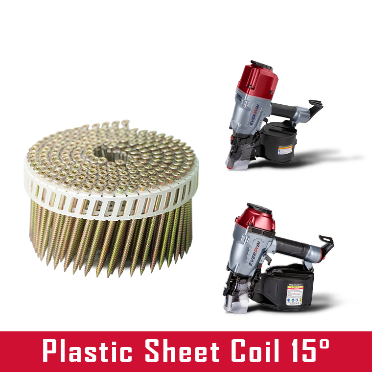 15 Degree Plastic Sheet Coil Nails